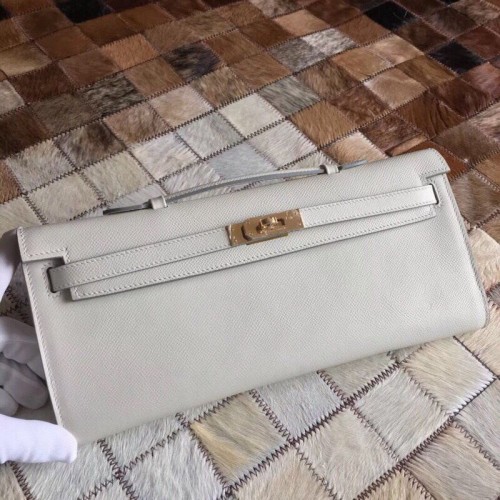 Hermes Kelly 31cm Clutch Original Epsom Leather KL31 Blanco