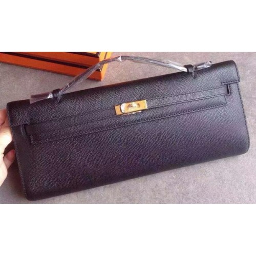 Hermes Kelly 31cm Embrague Epsom Cuero KL31 Negro