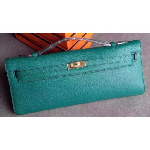 Hermes Kelly 31cm Clutch Epsom Leather KL31 Verde Profundo