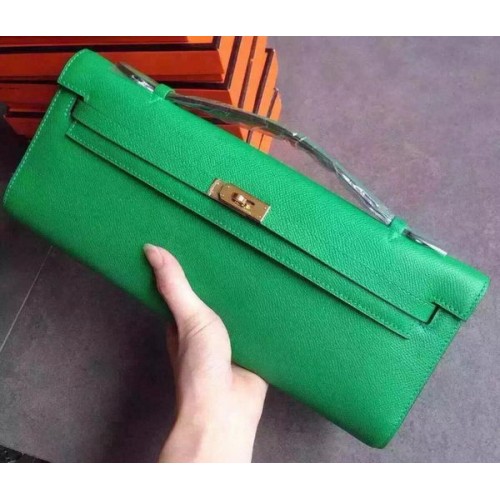 Hermes Kelly 31cm Embrague Epsom Cuero KL31 Verde