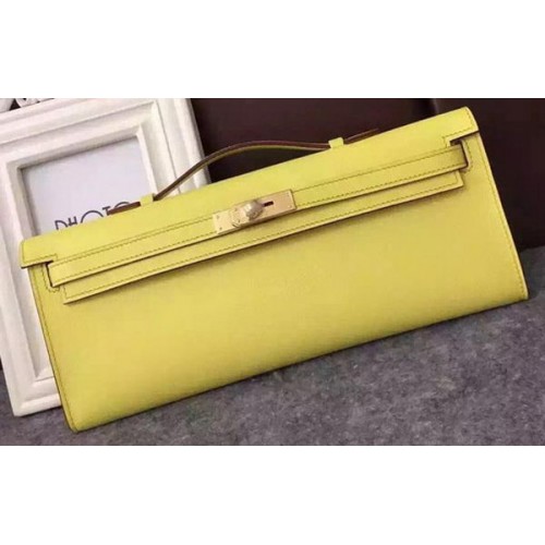 Hermes Kelly 31cm Clutch Epsom Leather KL31 Amarillo