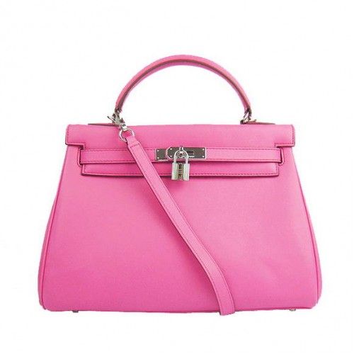 Hermes Kelly 32cm Bolsos Togo Cuero 6108 Fucsia Plata