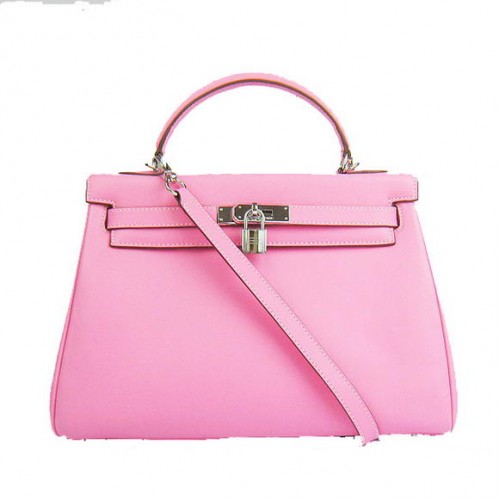 Hermes Kelly 32cm Bolsos Togo Cuero 6108 Rosa Plata