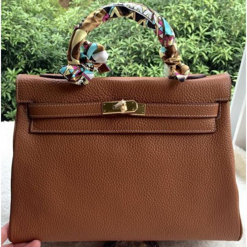 Hermes Kelly 32cm Bolso de hombro Piel de becerro marrón K32CL Oro