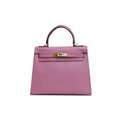 Hermes Kelly 32cm Bolso de Hombro Rosa Saffiano Cuero K32 Oro