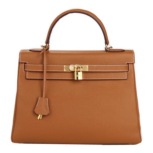 Hermes Kelly 32cm Bolso de Hombro Trigo Cuero Original K32 Oro