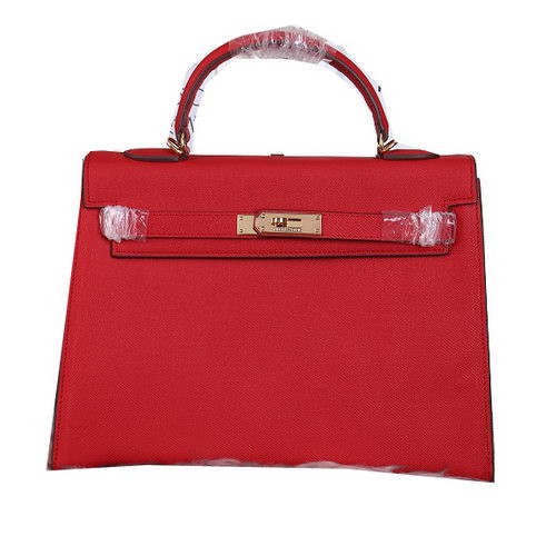 Hermes Kelly 32cm Bolsas de hombro de cuero granulado Borgoña