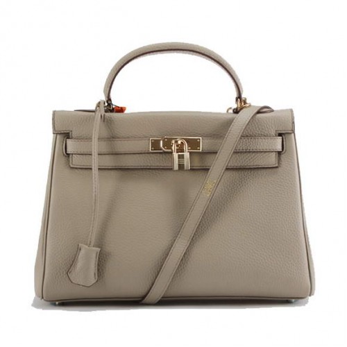 Hermes Kelly 32cm Togo Bolsos de cuero 6018 Gris claro dorado