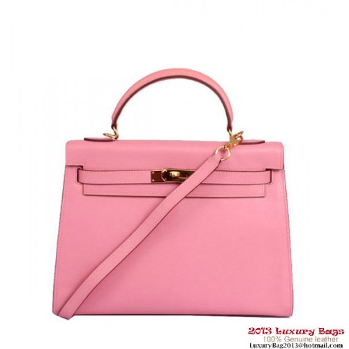 Hermes Kelly 32cm Top Handle Bag Pink Togo Leather Gold