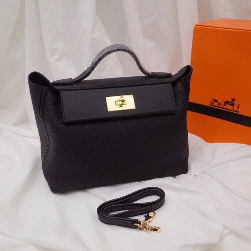 Hermes Kelly togo bolso de mano de cuero H2424 negro