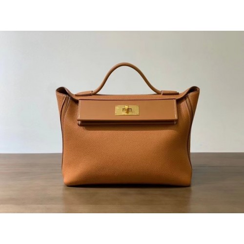 Hermes Kelly Original togo Leather Tote Bag H2424 oro marrón
