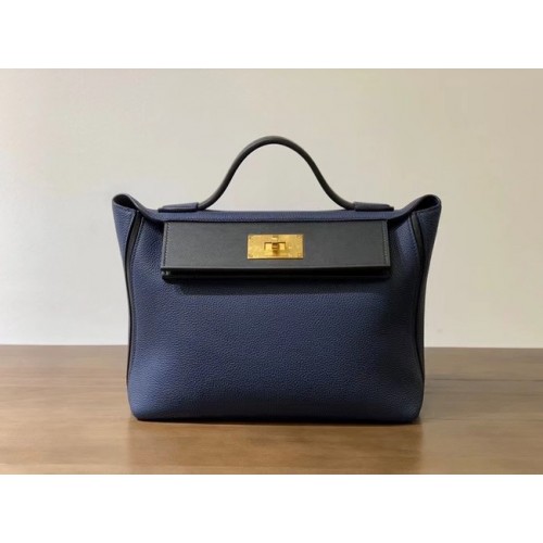 Hermes Kelly Original togo Leather Tote Bag H2424 azul real