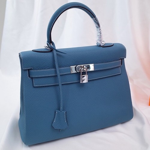 Hermes Kelly Bandolera Original TOGO Cuero KY3255 azul