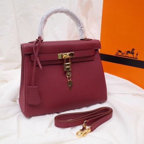 Hermes Kelly Bandolera Original TOGO Cuero KY3255 burdeos