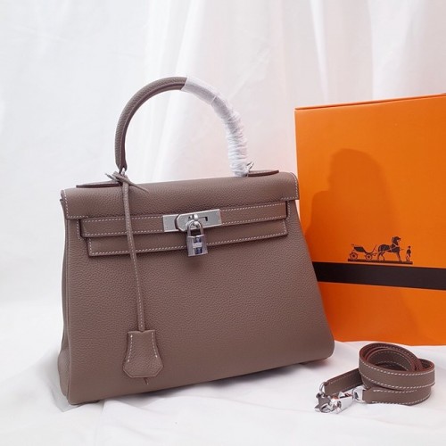 Hermes Kelly Bandolera Original TOGO Cuero KY3255 gris