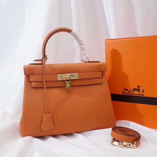 Hermes Kelly Bandolera Original TOGO Cuero KY3255 naranja