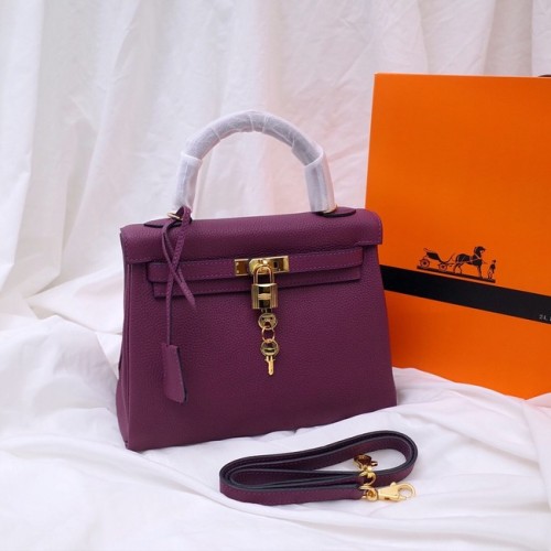 Hermes Kelly Bolso de hombro Original TOGO Cuero KY3255 púrpura