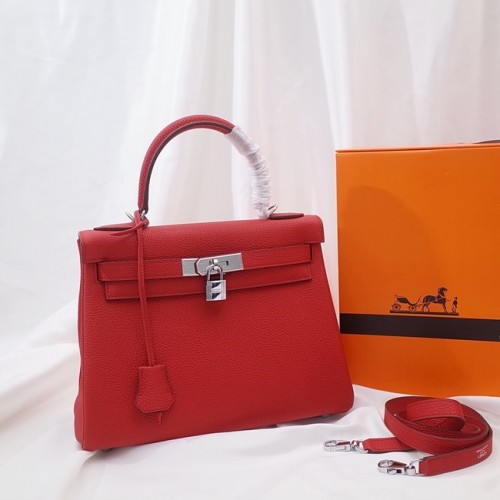 Hermes Kelly Bandolera Original TOGO Cuero KY3255 rojo