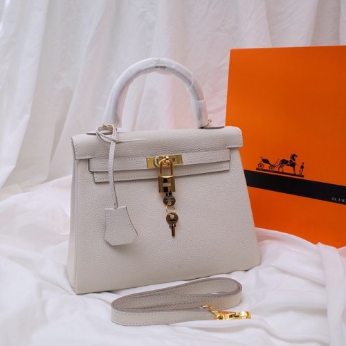 Hermes Kelly Bolso de hombro Original TOGO Cuero KY3255 blanco