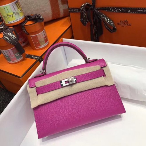 Hermes Kelly bolso de mano original epsom cuero KL20 rosa