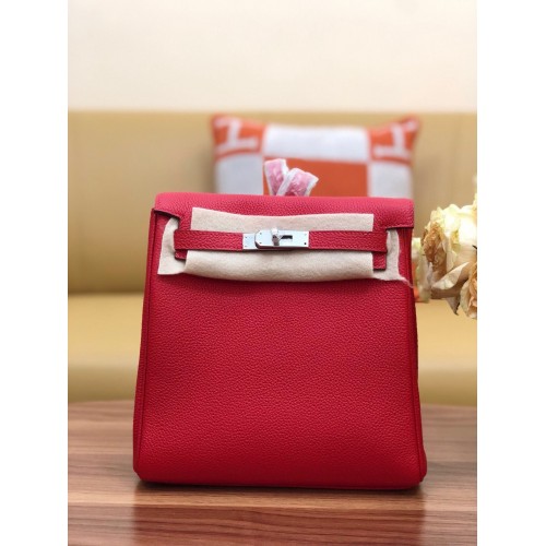 Hermes Kelly togo Mochila de cuero H2425 rojo