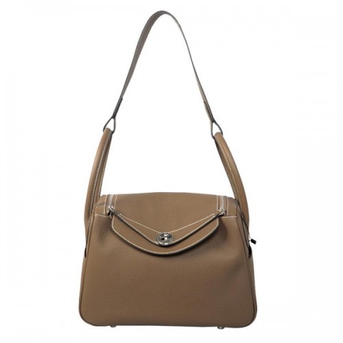 Hermes Lindy 30CM Havanne bolso de hombro gris