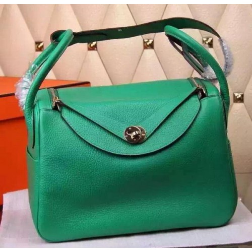 Hermes Lindy 30CM Bolso de hombro de cuero H0881 Verde
