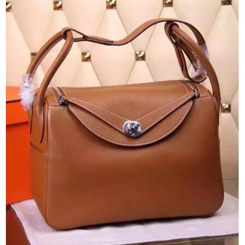 Hermes Lindy 30CM Bolso de hombro de cuero H0881 Trigo