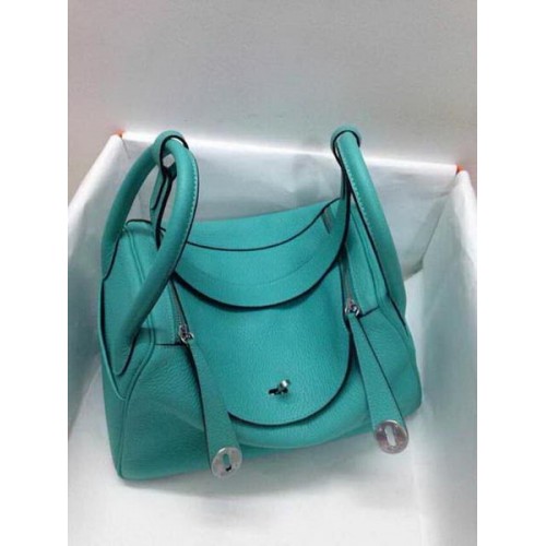 Hermes Lindy 30CM Bolso de hombro de cuero original HLD30 Verde