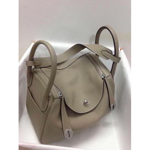 Hermes Lindy 30CM Bolso de hombro de cuero original HLD30 Caqui