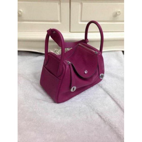 Hermes Lindy 30CM Bolso de hombro de cuero original HLD30 Púrpura