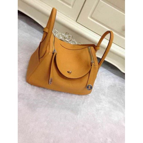Hermes Lindy 30CM Bolso de hombro de cuero original HLD30 Trigo
