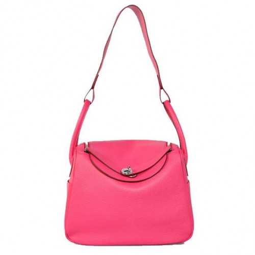 Hermes Lindy 30CM Havanne Bolsos 1057 Peach Cuero Plata Hardware