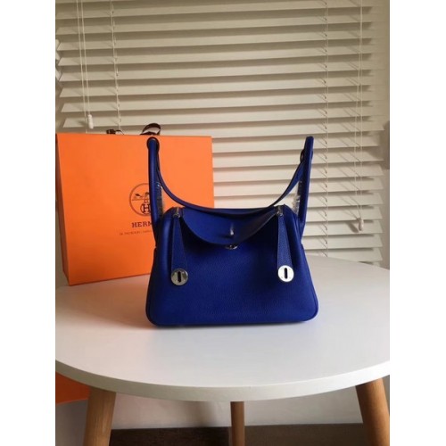 Hermes Lindy Original Togo Bolso de cuero 5086 Azul