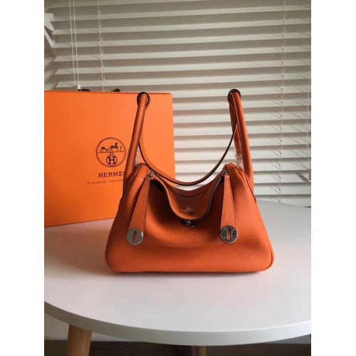 Hermes Lindy Original Togo Bolso de cuero 5086 Naranja