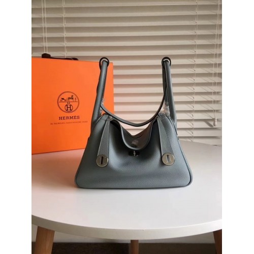 Hermes Lindy Original Togo Bolso de cuero 5086 Azul cielo