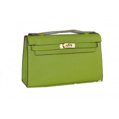 Hermes MINI Kelly 22cm Bolso tote piel de becerro verde