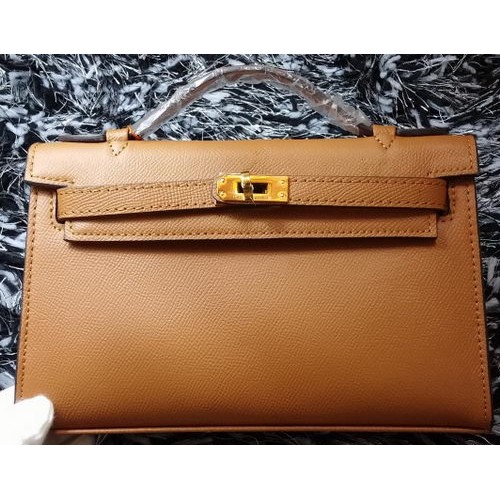 Hermes MINI Kelly 22cm Tote Bag Piel de becerro K011 Trigo