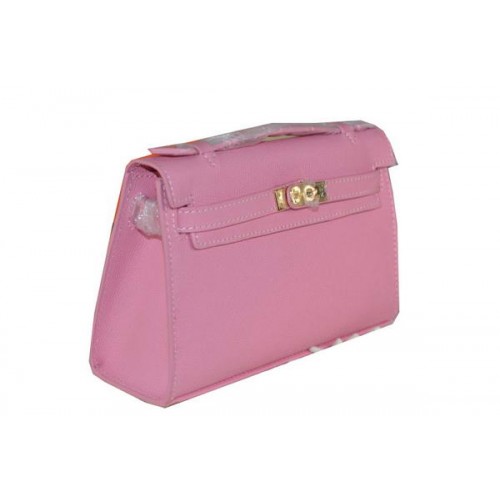 Hermes MINI Kelly 22cm Bolso tote piel de becerro rosa