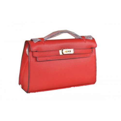 Hermes MINI Kelly 22cm Bolso tote piel de becerro rojo
