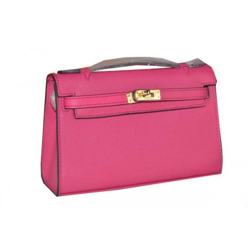 Hermes MINI Kelly 22cm Bolso tote Piel de becerro Rosa