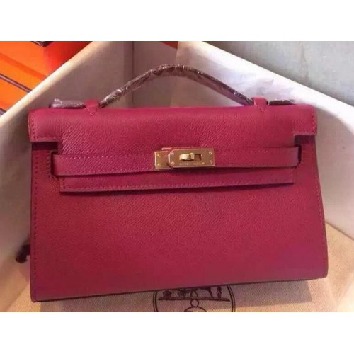 Hermes MINI Kelly 22cm Bolso tote Piel de becerro K22 Melocotón