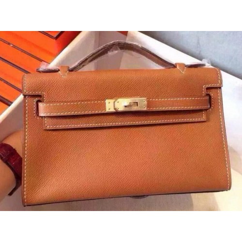 Hermes MINI Kelly 22cm Bolso tote Piel de becerro K22 Trigo