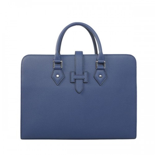 Hermes Hombre Maletín Piel De Becerro 3309 RoyalBlue