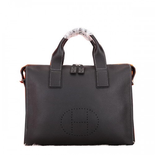Maletín Hermes Hombre Original Piel De Becerro H86683 Negro