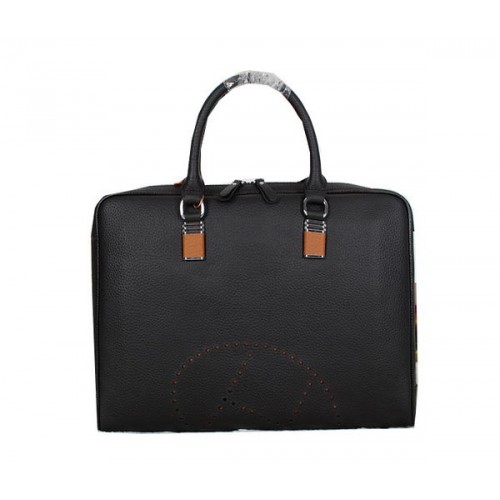 Maletín Hermes Hombre Original Piel De Becerro H95271 Negro