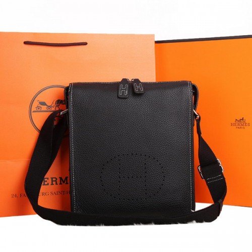 Hermes Original piel de becerro Messenger Bag M86681 Negro