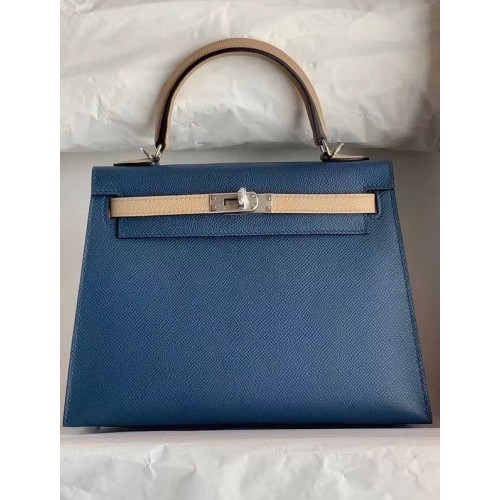 Hermes Original Epsom Leather KEL2578 azul y gris