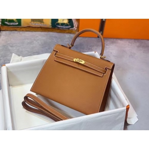 Hermes Original Epsom Leather KEL2578 marrón