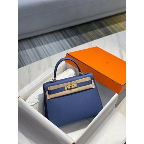 Hermes Original Epsom Leather KEL2578 azul oscuro
